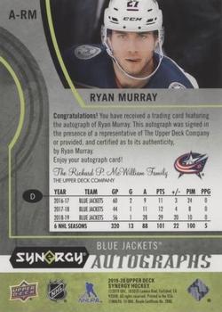 2019-20 Upper Deck Synergy - Autographs #A-RM Ryan Murray Back