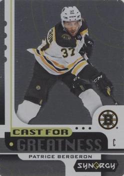 2019-20 Upper Deck Synergy - Cast For Greatness #CG-18 Patrice Bergeron Front