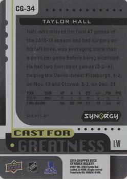 2019-20 Upper Deck Synergy - Cast For Greatness #CG-34 Taylor Hall Back