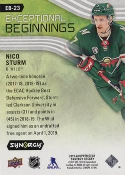 2019-20 Upper Deck Synergy - Exceptional Beginnings #EB-23 Nico Sturm Back