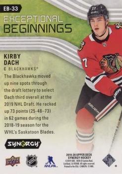 2019-20 Upper Deck Synergy - Exceptional Beginnings #EB-33 Kirby Dach Back