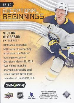 2019-20 Upper Deck Synergy - Exceptional Beginnings Orange #EB-12 Victor Olofsson Back