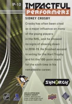 2019-20 Upper Deck Synergy - Impactful Performers #IP-10 Sidney Crosby Back