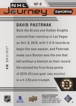 2019-20 Upper Deck Synergy - NHL Journey - 2018-19 Season #NP-8 David Pastrnak Back