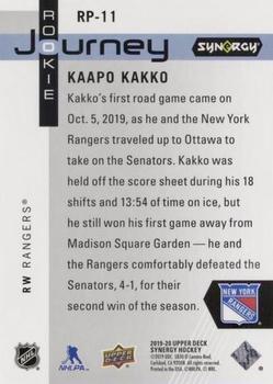 2019-20 Upper Deck Synergy - Rookie NHL Journey - Away Jersey #RP-11 Kaapo Kakko Back