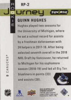 2019-20 Upper Deck Synergy - Rookie NHL Journey - Draft Day #RP-2 Quinn Hughes Back