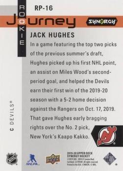 2019-20 Upper Deck Synergy - Rookie NHL Journey - Home Jersey #RP-16 Jack Hughes Back