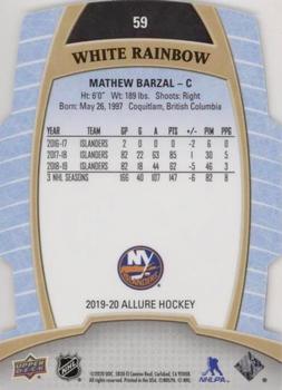 2019-20 Upper Deck Allure - White Rainbow #59 Mathew Barzal Back