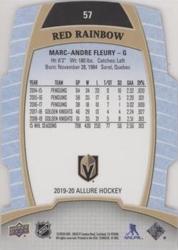 2019-20 Upper Deck Allure - Red Rainbow #57 Marc-Andre Fleury Back