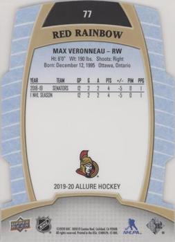 2019-20 Upper Deck Allure - Red Rainbow #77 Max Veronneau Back