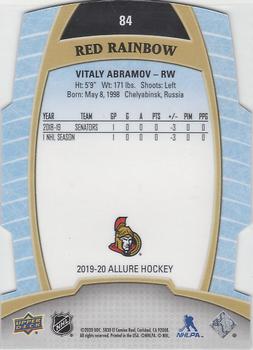 2019-20 Upper Deck Allure - Red Rainbow #84 Vitaly Abramov Back