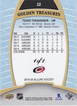 2019-20 Upper Deck Allure - Golden Treasures #22 Teuvo Teravainen Back
