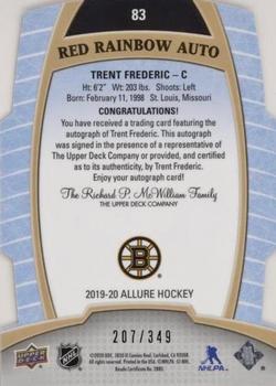 2019-20 Upper Deck Allure - Red Rainbow Autographs #83 Trent Frederic Back