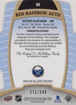 2019-20 Upper Deck Allure - Red Rainbow Autographs #88 Victor Olofsson Back