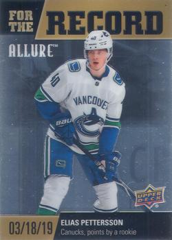 2019-20 Upper Deck Allure - For The Record #FR-8 Elias Pettersson Front