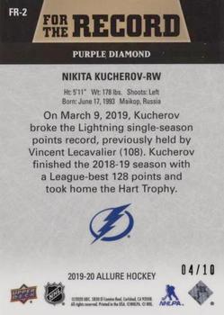 2019-20 Upper Deck Allure - For The Record Purple #FR-2 Nikita Kucherov Back