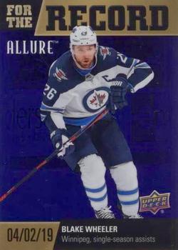 2019-20 Upper Deck Allure - For The Record Purple #FR-7 Blake Wheeler Front