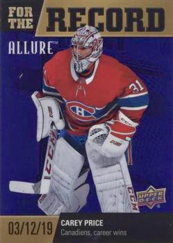 2019-20 Upper Deck Allure - For The Record Purple #FR-9 Carey Price Front