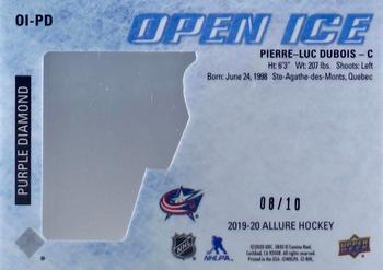 2019-20 Upper Deck Allure - Open Ice Purple #OI-PD Pierre-Luc Dubois Back