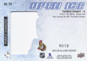 2019-20 Upper Deck Allure - Open Ice Purple #OI-TC Thomas Chabot Back