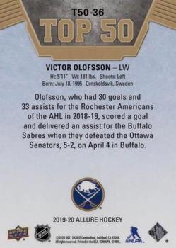 2019-20 Upper Deck Allure - Top 50 #T50-36 Victor Olofsson Back