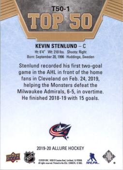 2019-20 Upper Deck Allure - Top 50 Blue #T50-1 Kevin Stenlund Back