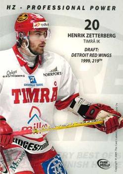 2004-05 SHL Elitset Pure Skills - Professional Power #HZ Henrik Zetterberg Back