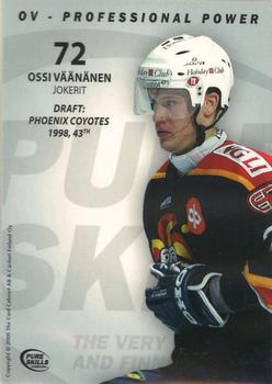 2004-05 SHL Elitset Pure Skills - Professional Power #OV Ossi Väänänen Back