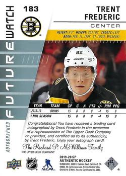 2019-20 SP Authentic #183 Trent Frederic Back
