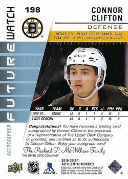 2019-20 SP Authentic #198 Connor Clifton Back