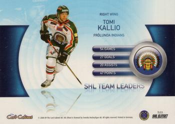 2008-09 SHL Elitset - SHL Team Leaders #3 Tomi Kallio Back