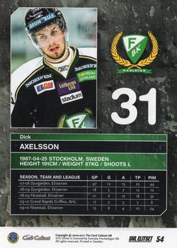 2010-11 SHL Elitset - Limited Edition #54 Dick Axelsson Back