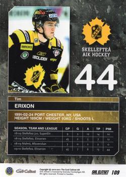 2010-11 SHL Elitset - Limited Edition #109 Tim Erixon Back