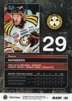 2010-11 SHL Elitset - Limited Edition #165 Magnus Kahnberg Back