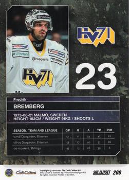 2010-11 SHL Elitset - Limited Edition #208 Fredrik Bremberg Back