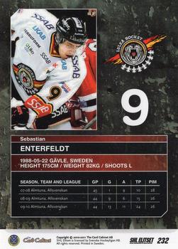 2010-11 SHL Elitset - Limited Edition #232 Sebastian Enterfeldt Back