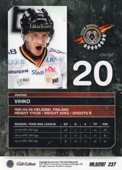 2010-11 SHL Elitset - Limited Edition #237 Joonas Vihko Back