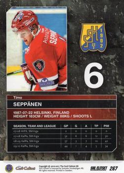 2010-11 SHL Elitset - Limited Edition #267 Timo Seppänen Back
