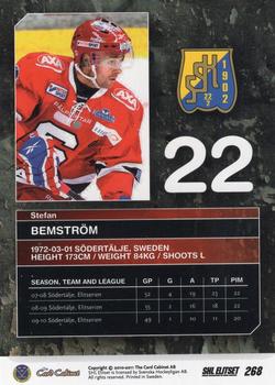 2010-11 SHL Elitset - Limited Edition #268 Stefan Bemstrom Back