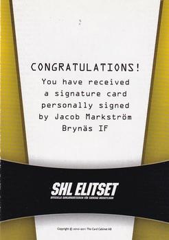 2010-11 SHL Elitset - SHL Signatures #1 Jacob Markström Back