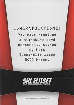 2010-11 SHL Elitset - SHL Signatures #10 Mats Zuccarello Aasen Back
