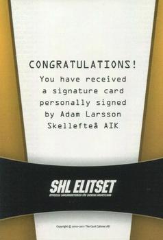 2010-11 SHL Elitset - SHL Signatures #13 Adam Larsson Back