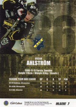 2011-12 SHL Elitset - Limited Edition Parallel #7 Oscar Ahlström Back