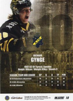 2011-12 SHL Elitset - Limited Edition Parallel #10 Richard Gynge Back