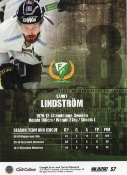 2011-12 SHL Elitset - Limited Edition Parallel #57 Sanny Lindström Back