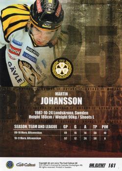 2011-12 SHL Elitset - Limited Edition Parallel #161 Martin Johansson Back