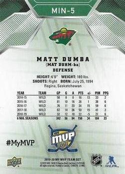 2019-20 Upper Deck My MVP Minnesota Wild  #MIN-5 Matt Dumba Back