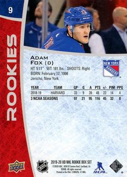 2019-20 Upper Deck NHL Rookie Box Set #9 Adam Fox Back