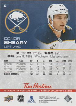 2019-20 Upper Deck Tim Hortons Buffalo Sabres #6 Conor Sheary Back