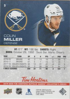 2019-20 Upper Deck Tim Hortons Buffalo Sabres #9 Colin Miller Back